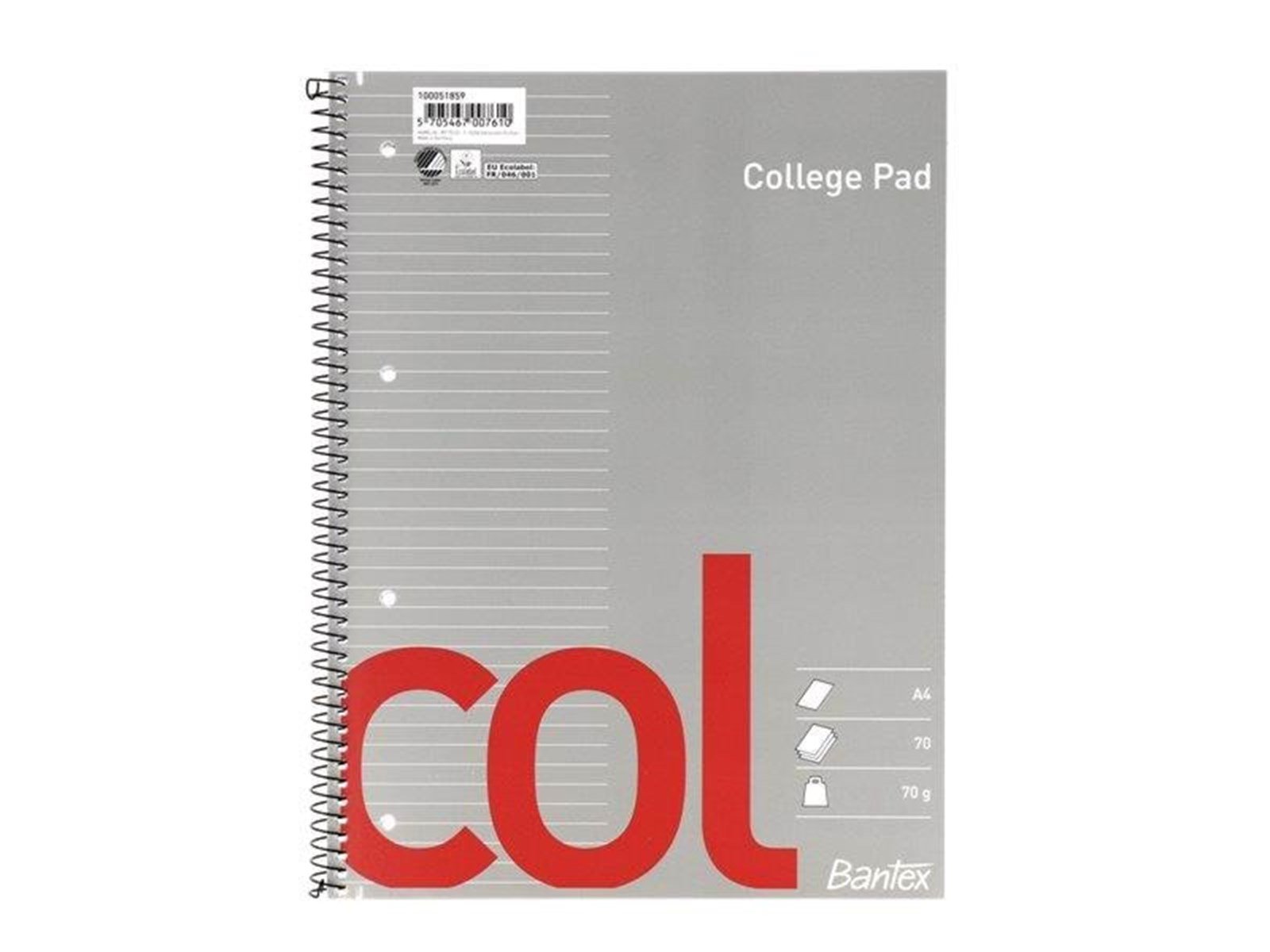 Bantex  Col College Pad A4 Ruled A4