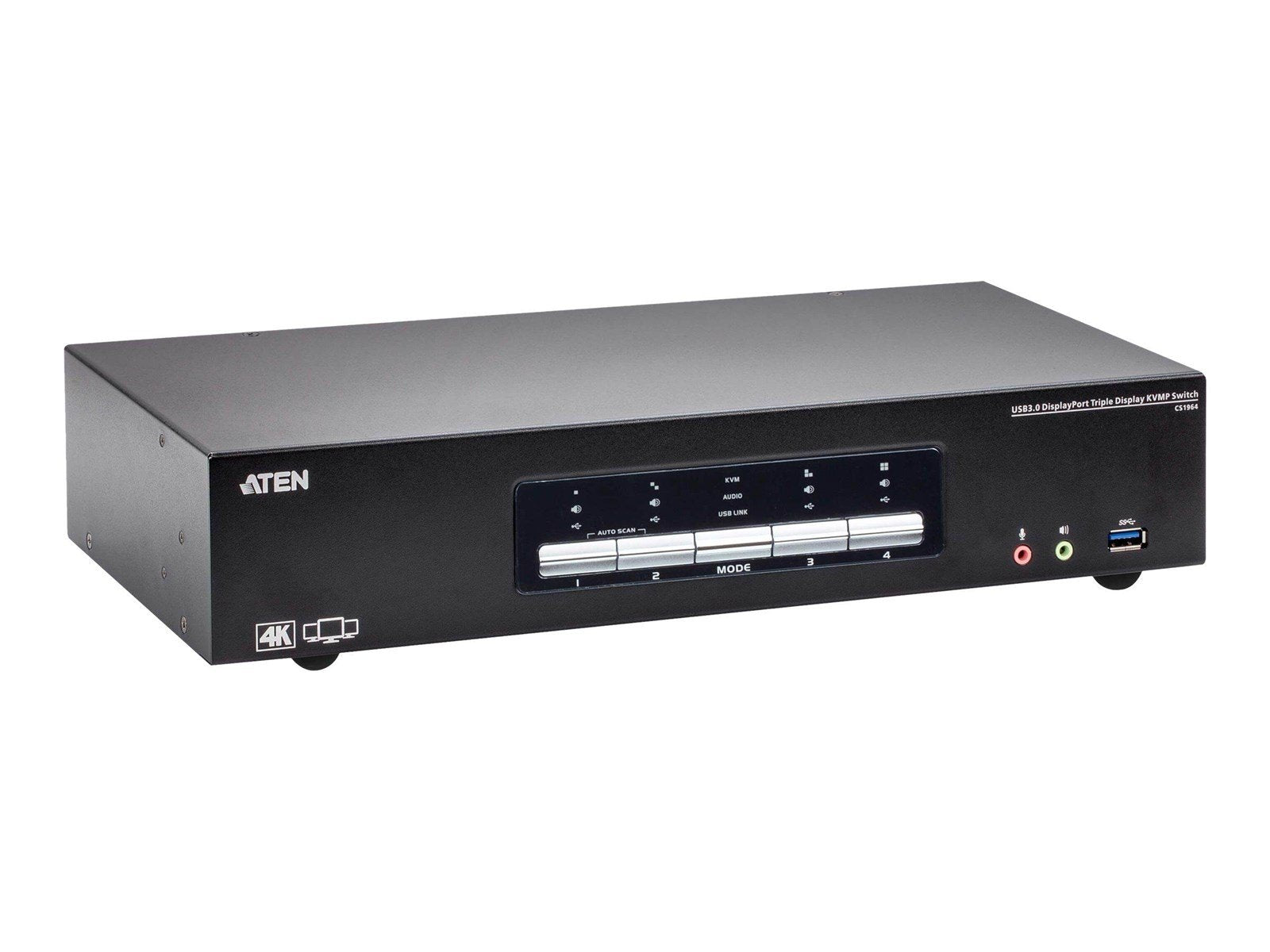 ATEN 4P USB3.0 4K DP TRIPLE VIEW KVMP SW