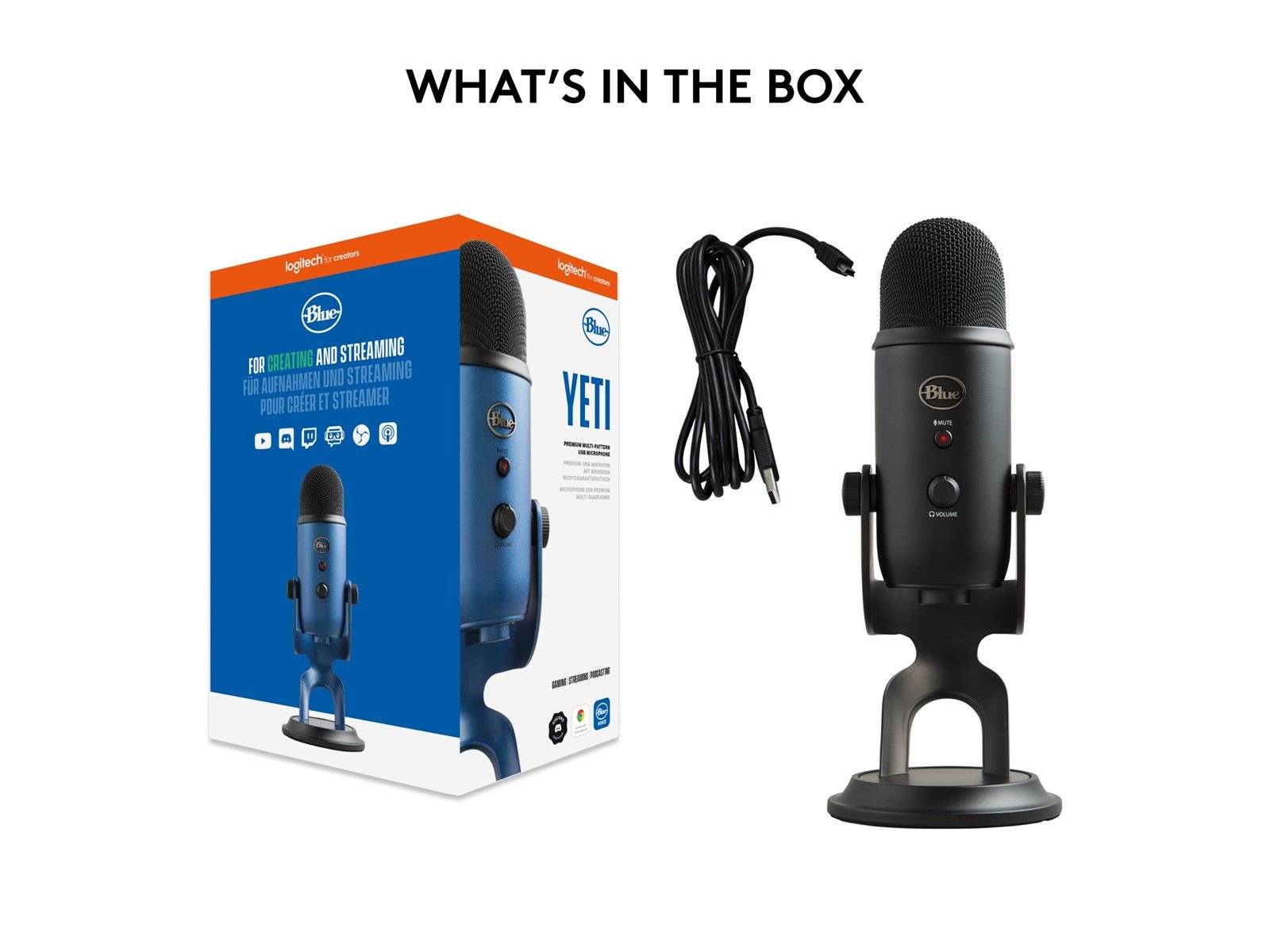 Blue Mic Yeti USB - Blackout - Microphone for Windows PC and Mac