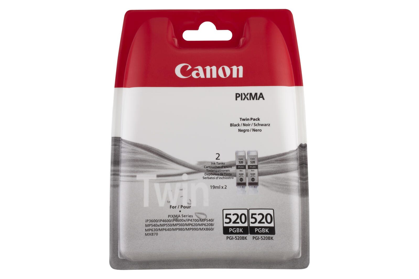 Canon Original PGI-520 PGBK Druckerpatronen 2er-Pack - schwarz 341 Seiten