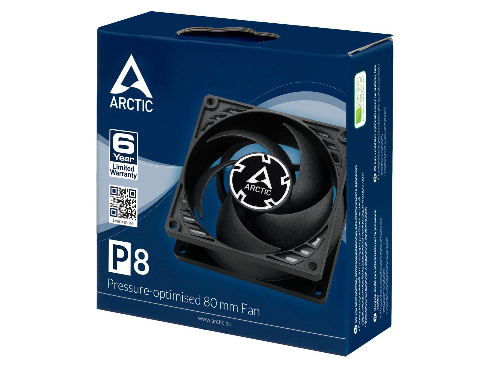 Arctic P8 - Gehäuselüfter - 80mm - Schwarz - 23 dBA