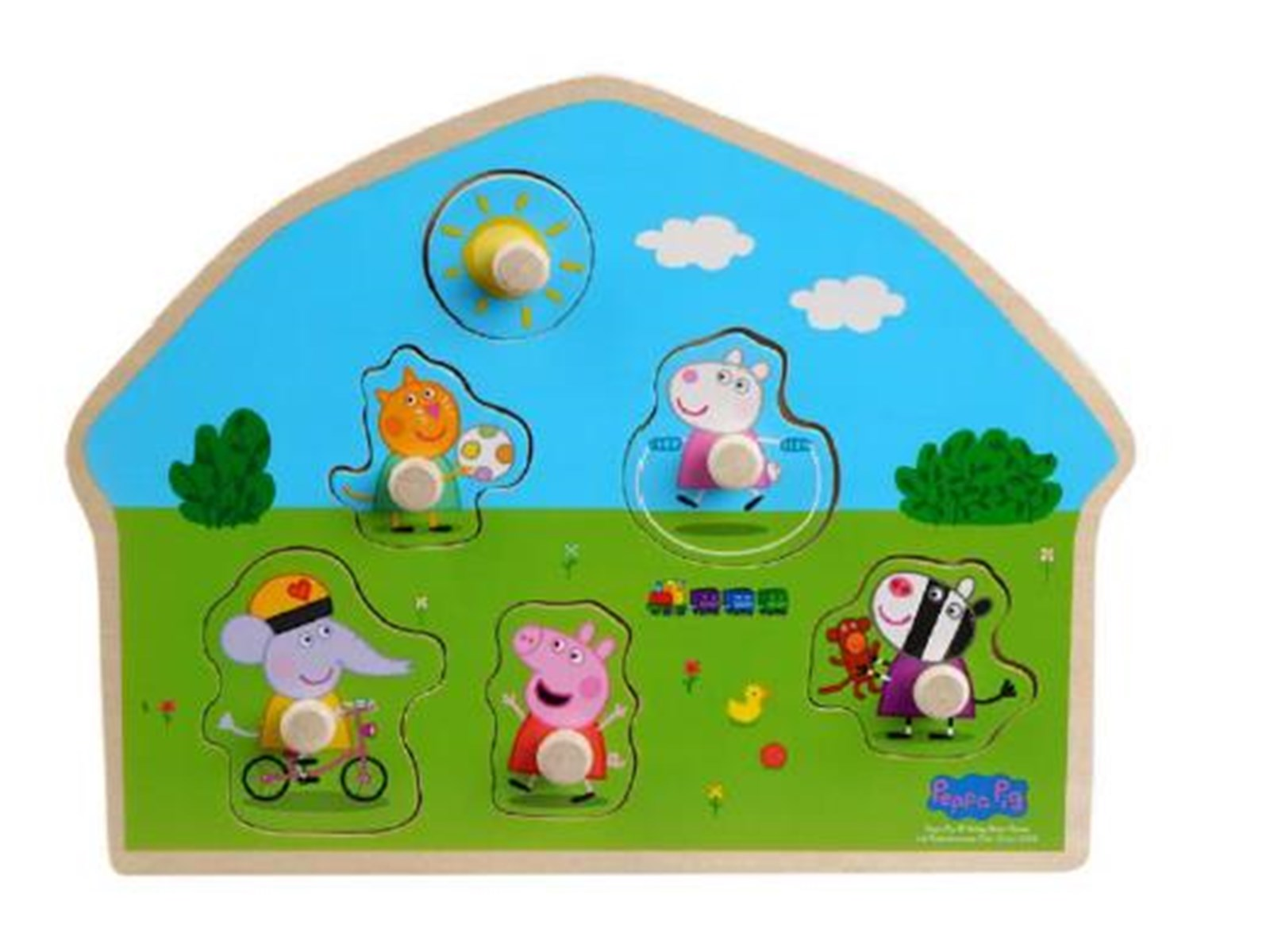 Barbo Toys Peppa Pig Wooden Peg Puzzle - Play