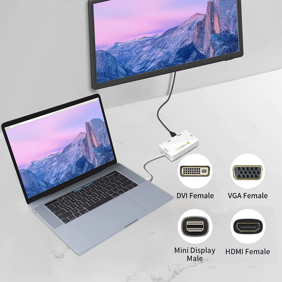 Techly Adapter 3 in 1mini DisplayPort to HDMI/DVI/VGA