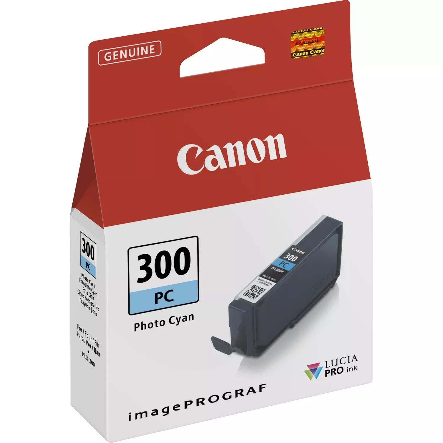 Canon Original PFI-300PC Druckerpatrone - fotocyan (4197C001)