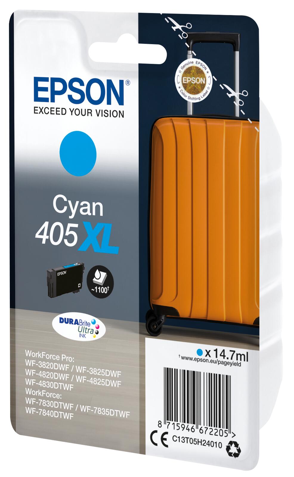 Epson Original 405XL Koffer Druckerpatrone cyan (C13T05H24010)