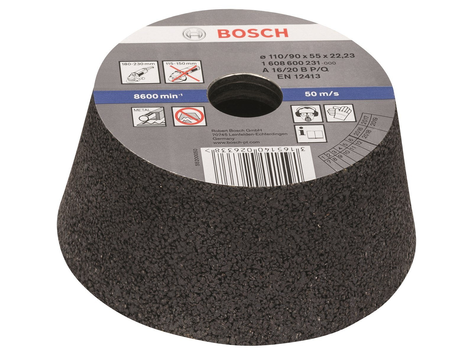 Bosch SLIBESKIVE Ø110/90MM K16 METAL KONISK