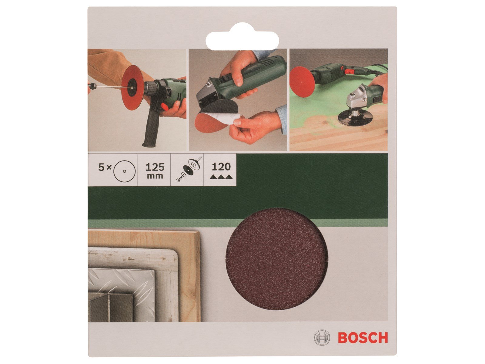 Bosch SLIBEBLAD Ø125MM K120 U/HUL 5STK GL