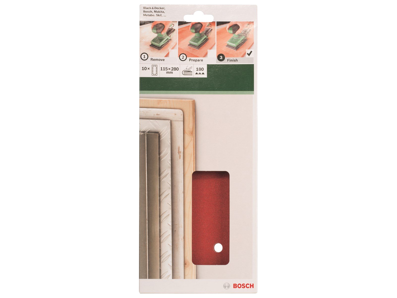 Bosch SLIBEBÅND 115X280MM K180 14HUL 10 STK