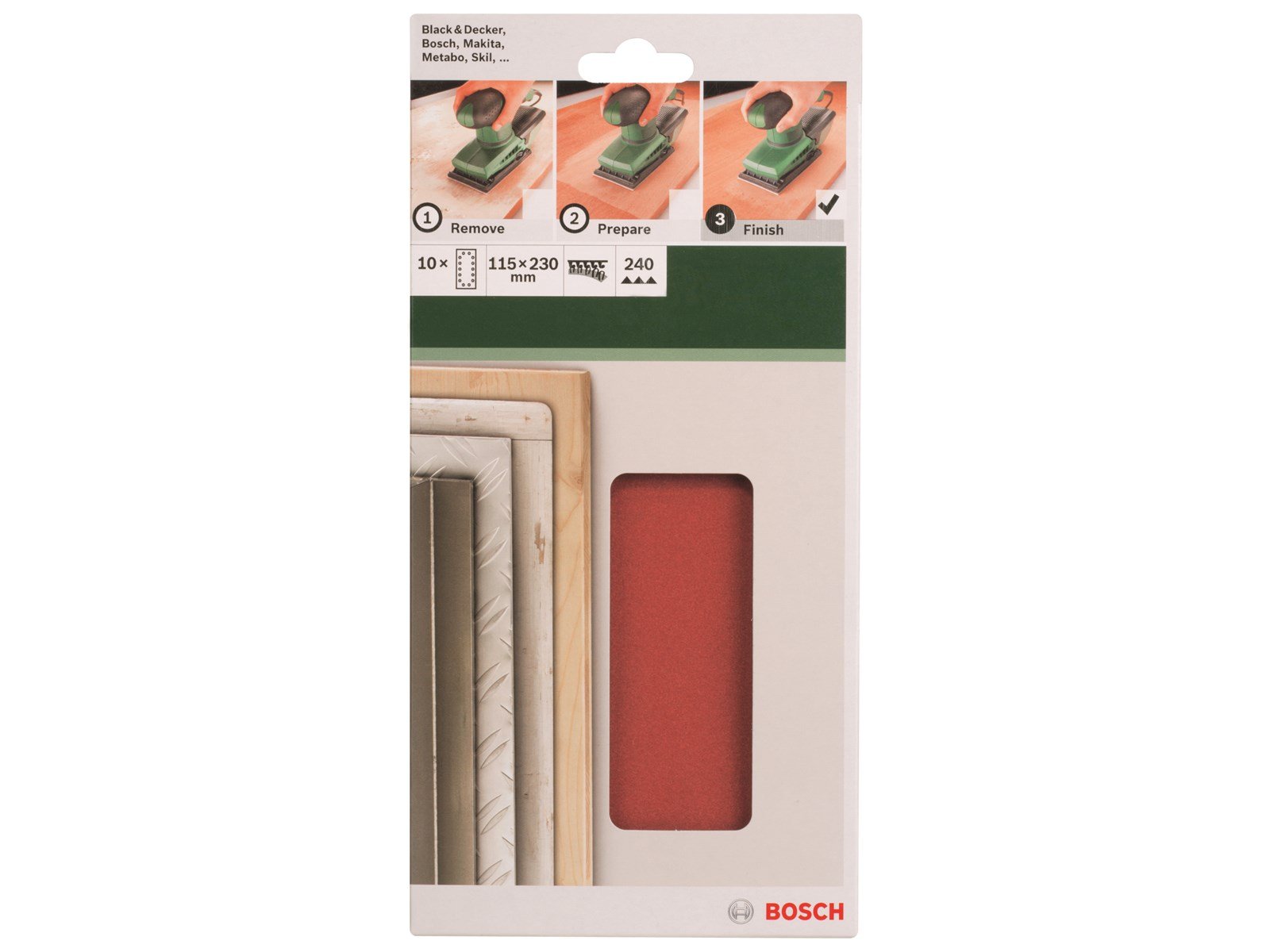 Bosch SLIBEBLAD 115X230MM K240 14HUL 10 STK G