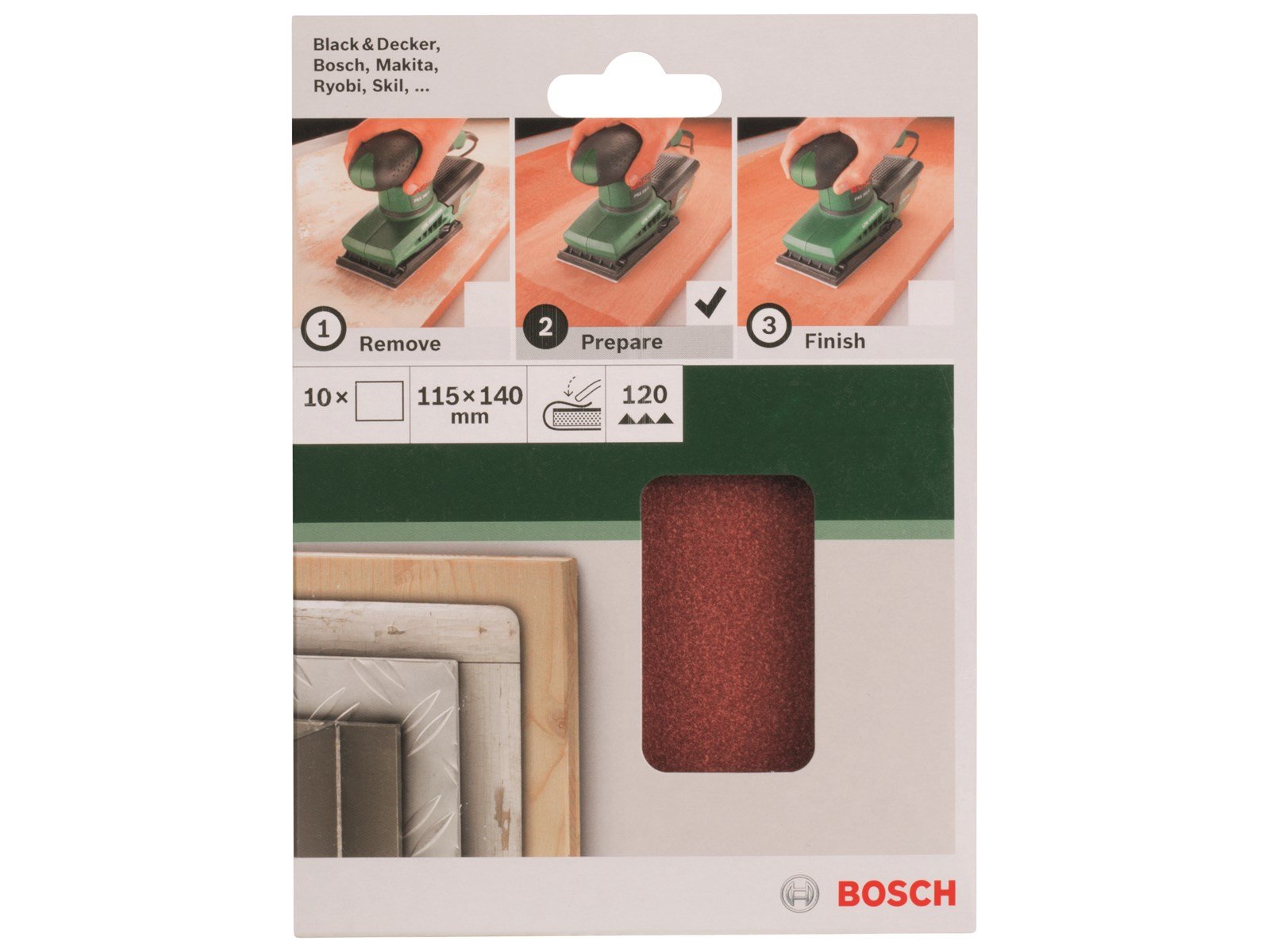 Bosch SLIBEBLAD 115X140MM K100 U/HUL 10 STK GL