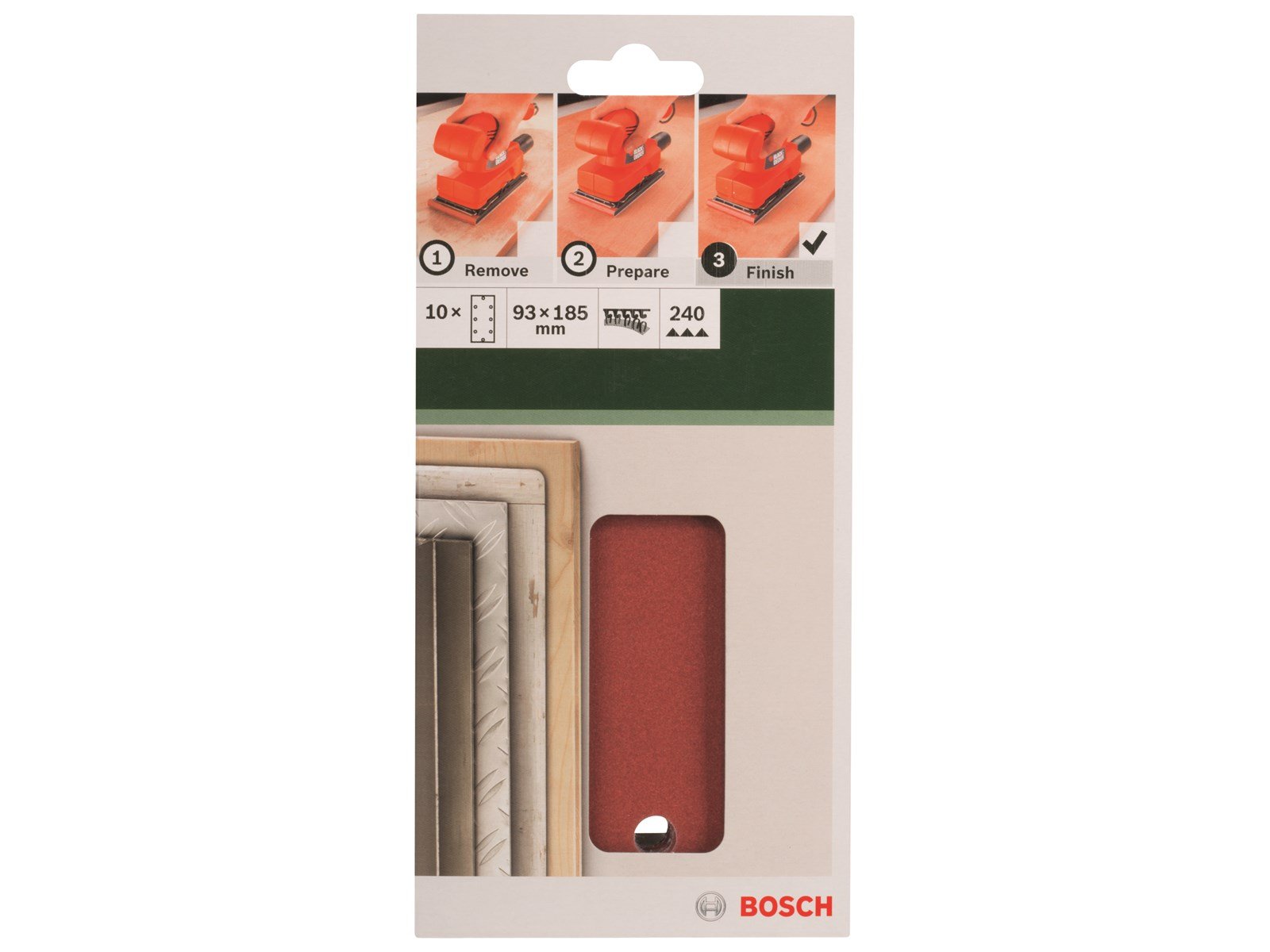 Bosch SLIBEBL 93X185MM K240 RW B&D 8H 10 STK G