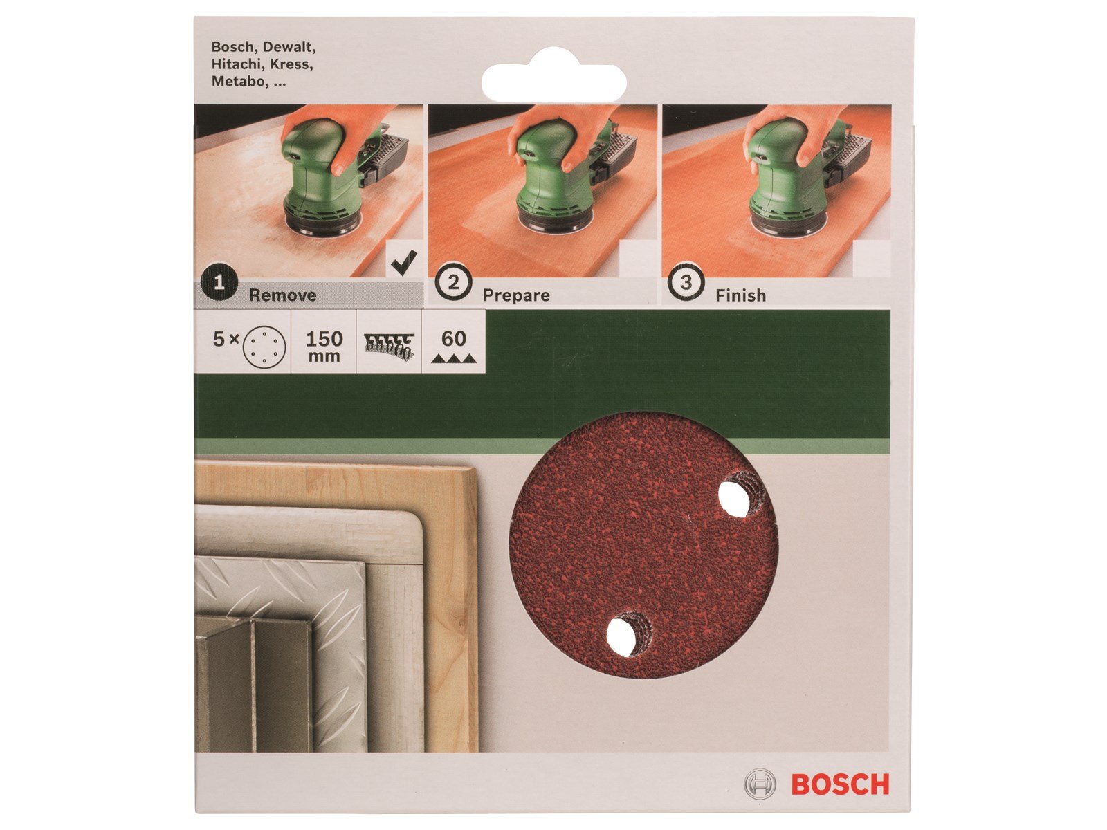 Bosch SLIBEBLAD EX Ø150MM K60 HUL 5STK GL