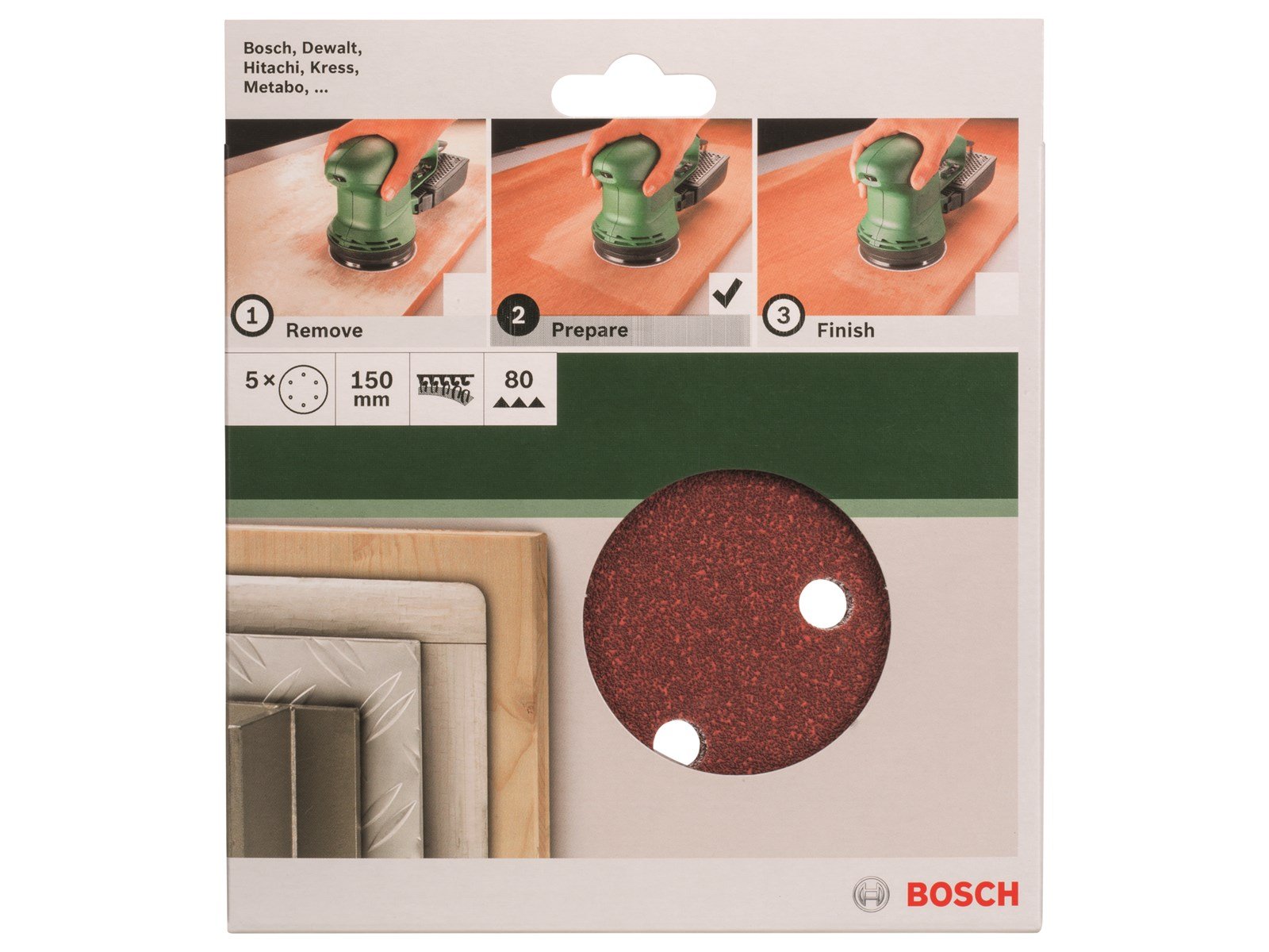 Bosch SLIBEBLAD EX Ø150MM K80 HUL 5STK GL