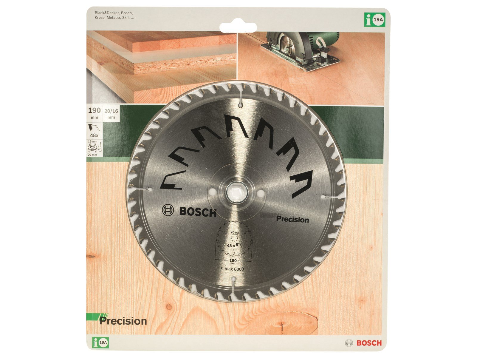 Bosch RUNDSAVKL PRECISION 190X2X20/16MM T48