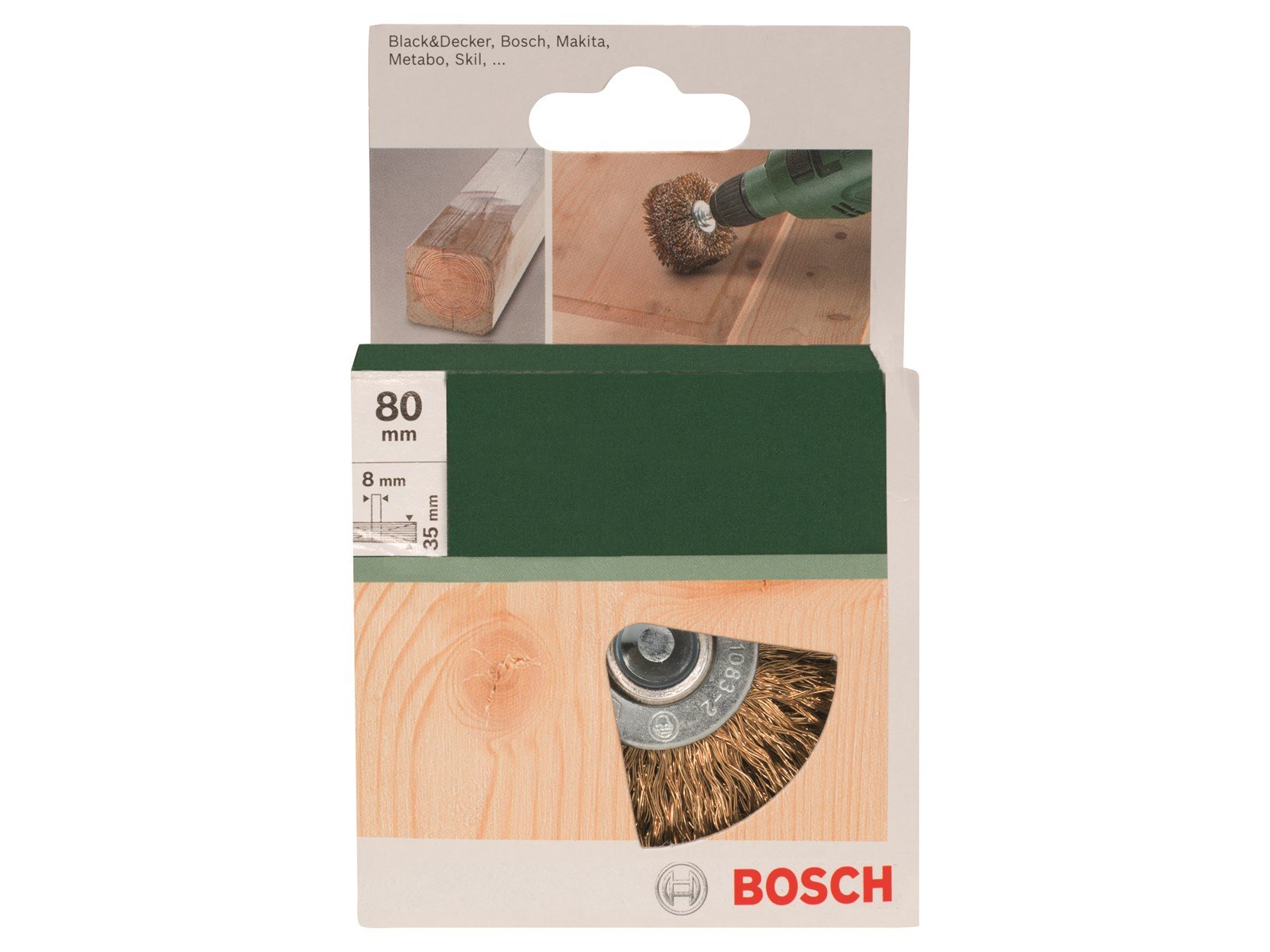Bosch STÅLBØRSTE STRUKTUR TRÆ Ø80MM 8MM