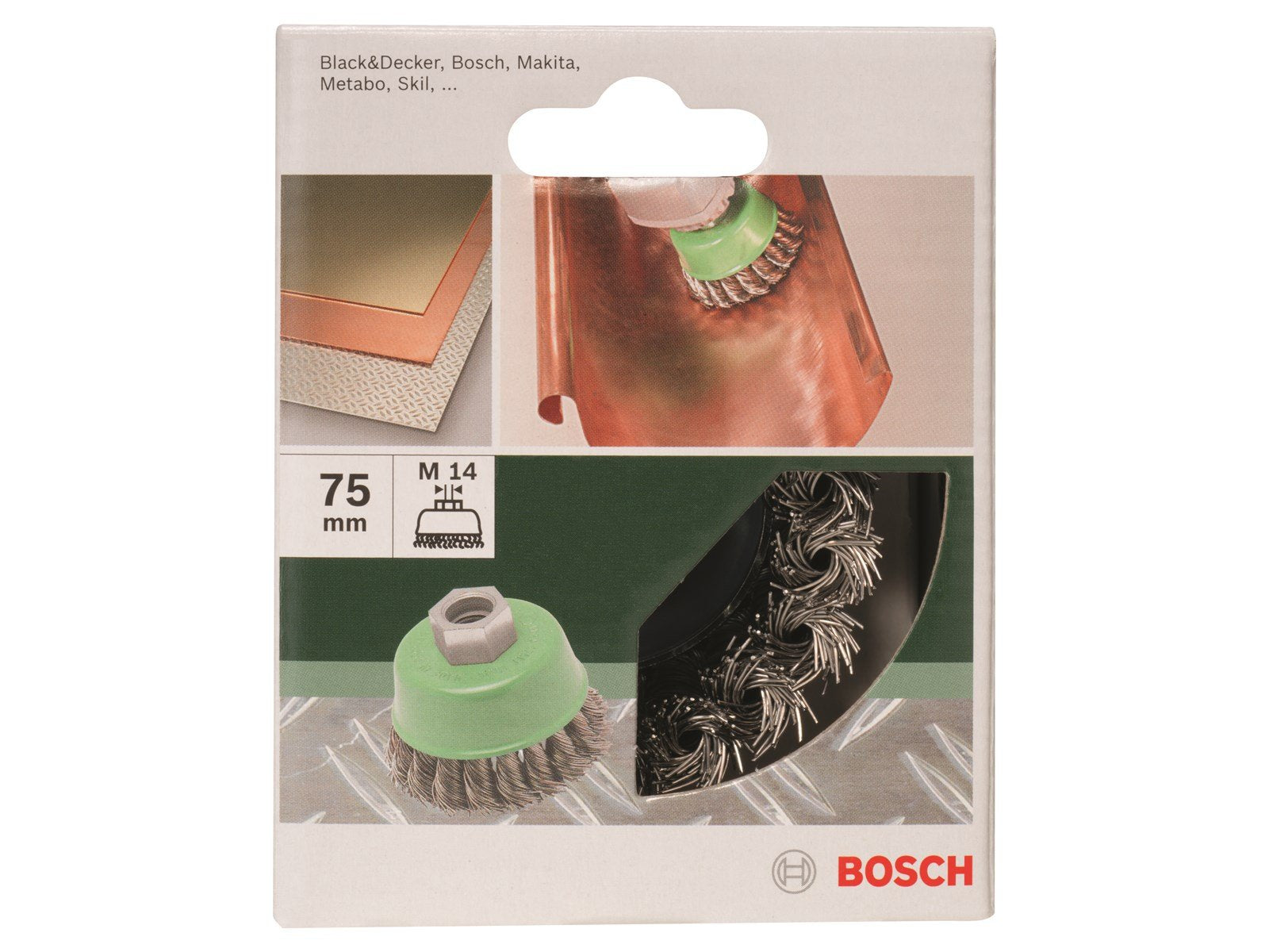 Bosch KOPBØRSTE FLET RUSTFRIT Ø75MM M14