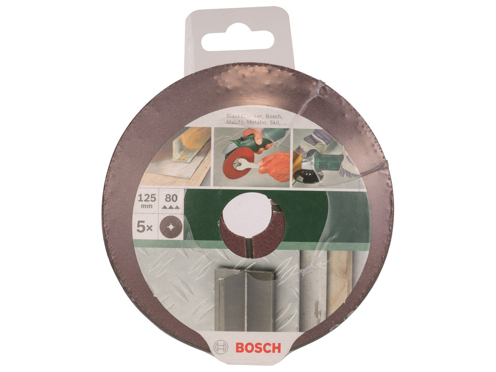 Bosch FIBERSLIBESK Ø125MM K80 MET U/HUL 5STK