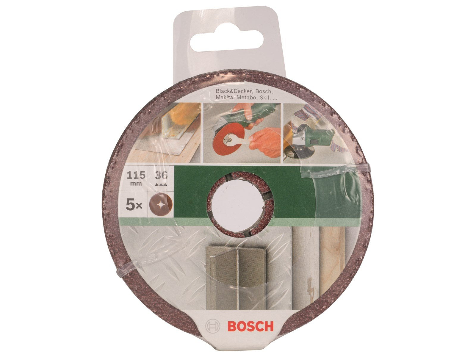 Bosch FIBERSLIBESK Ø115MM K36 MET U/HUL 5STK