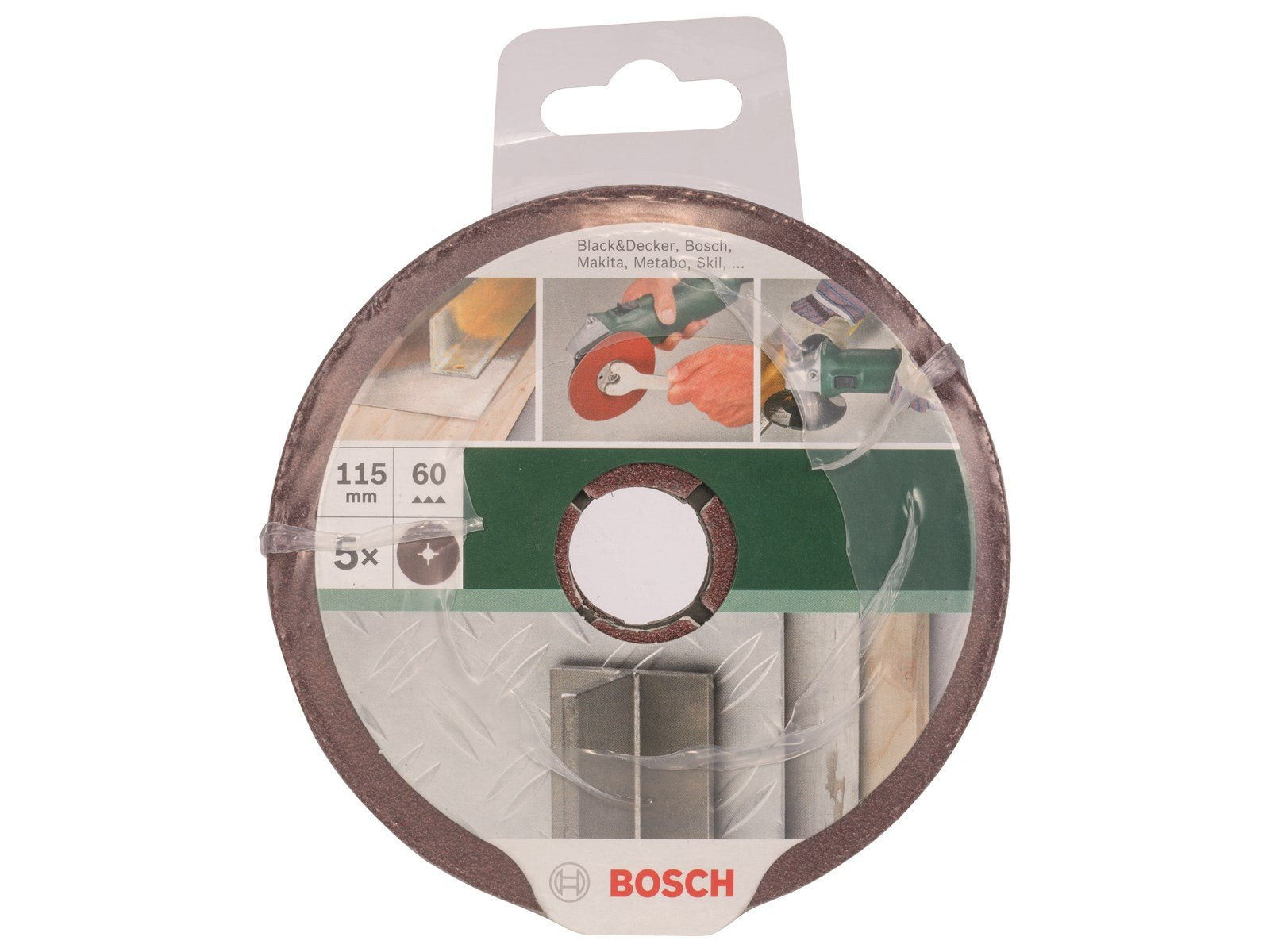Bosch FIBERSLIBESK Ø115MM K60 MET U/HUL 5STK