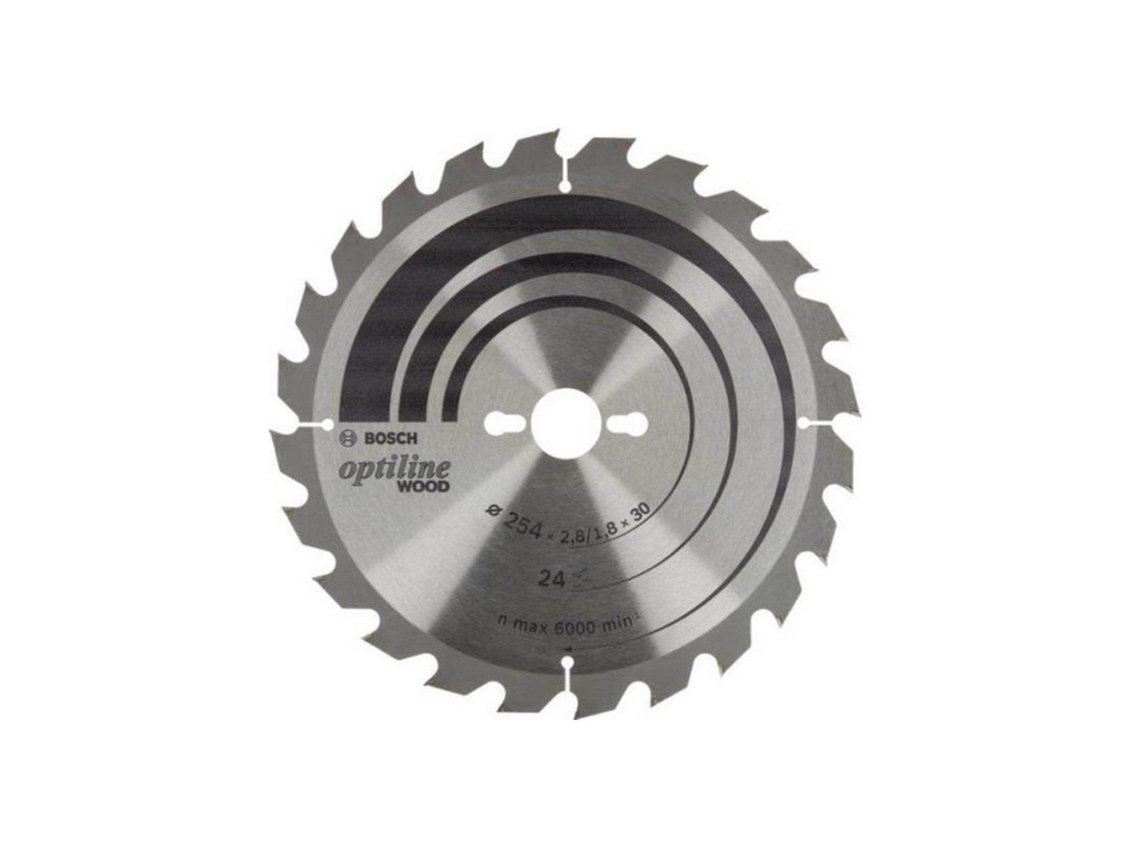 Bosch OPTILINE WOOD CIRCULAR SAW BLADE 254x30x2.8/1.8x24T