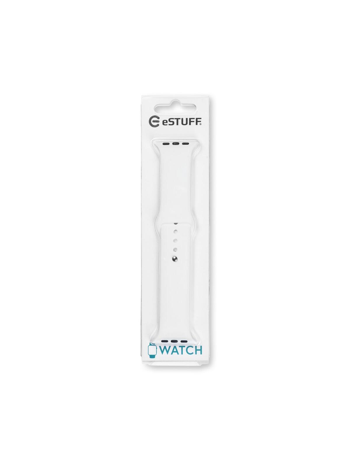 eSTUFF Silicone Strap für die Apple Watch, 44/45mm - White