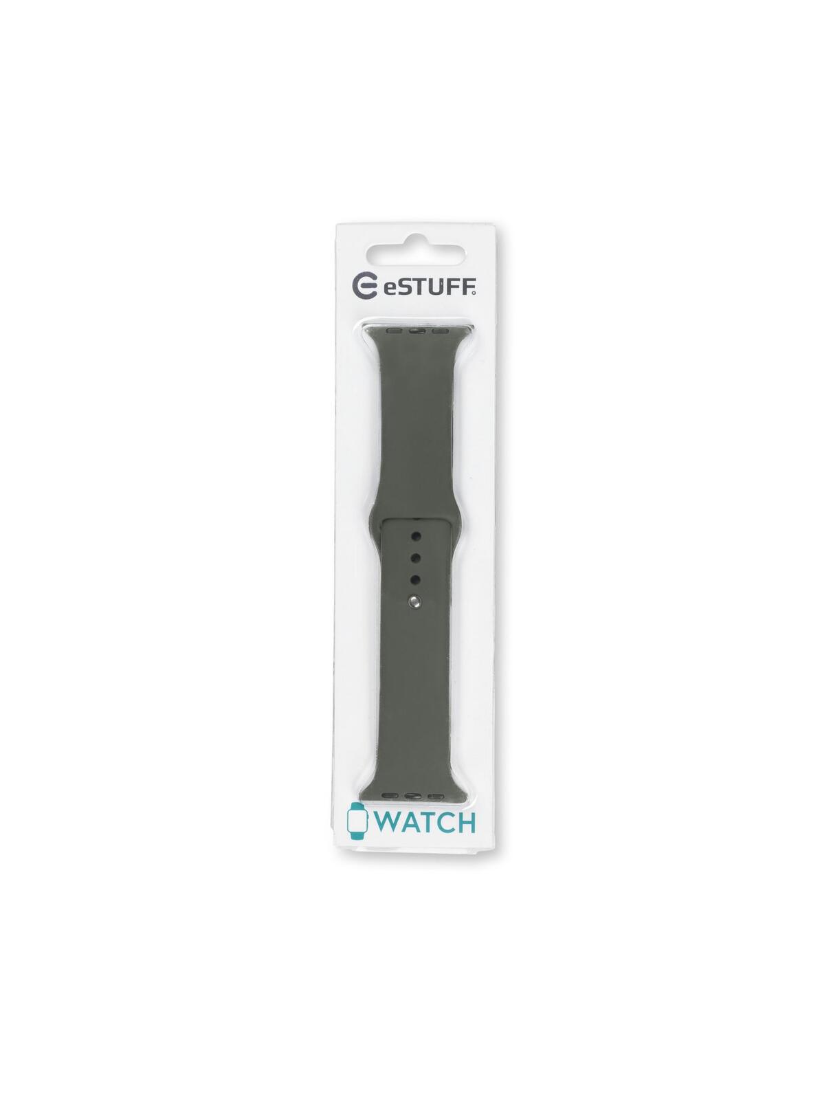 eSTUFF Silicone Strap für die Apple Watch, 44/45mm - Olive