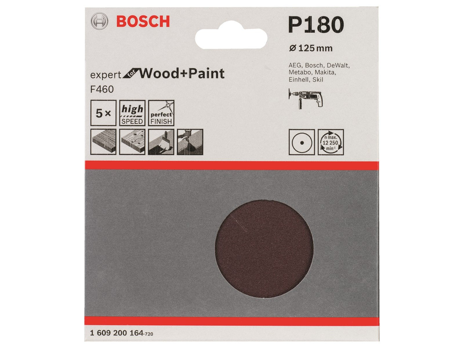 Bosch SLIBEBLAD FIBER BW 125MM K180 5STK