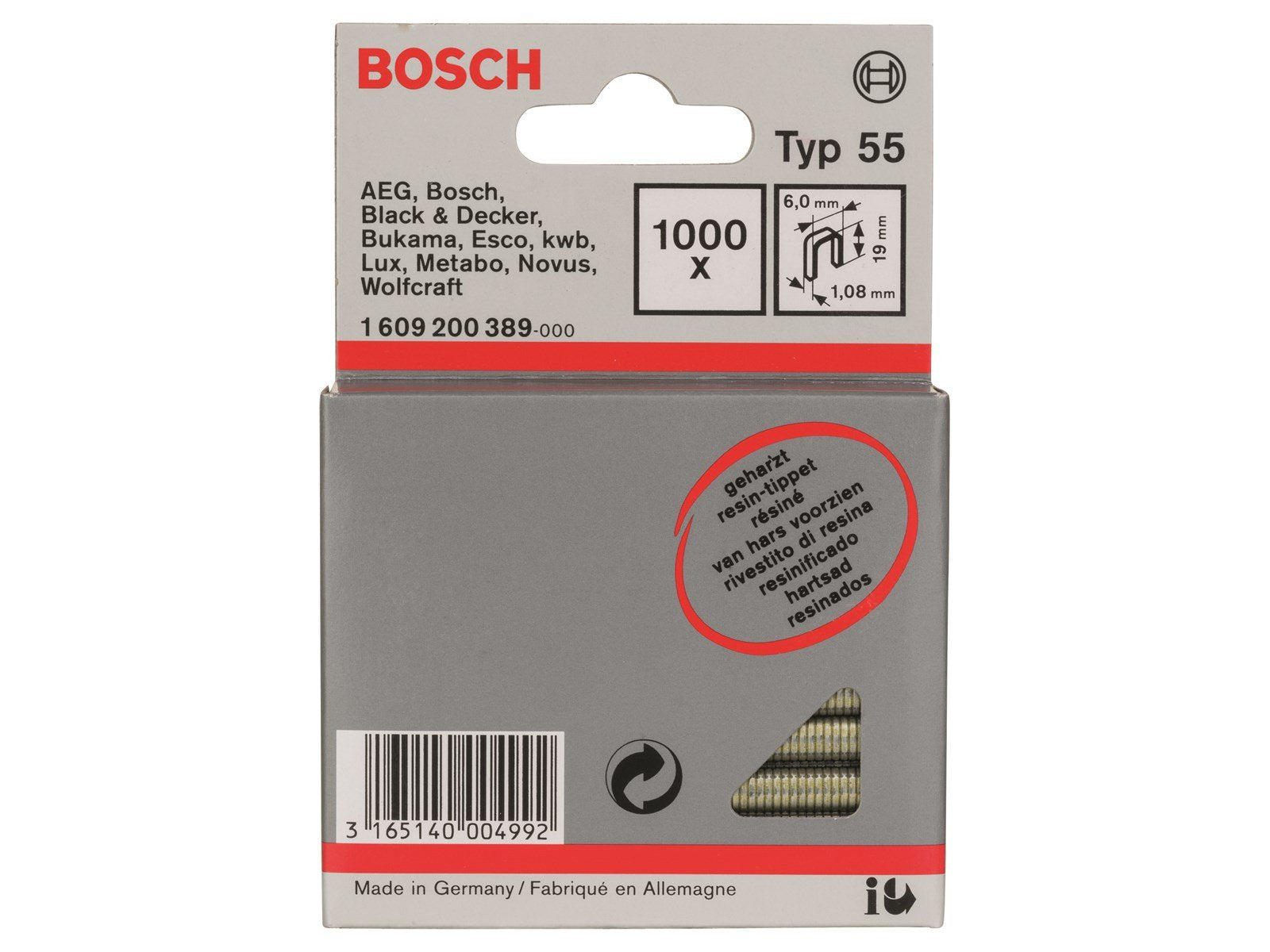 Bosch KLAMMER 6X19MM 1000 STK