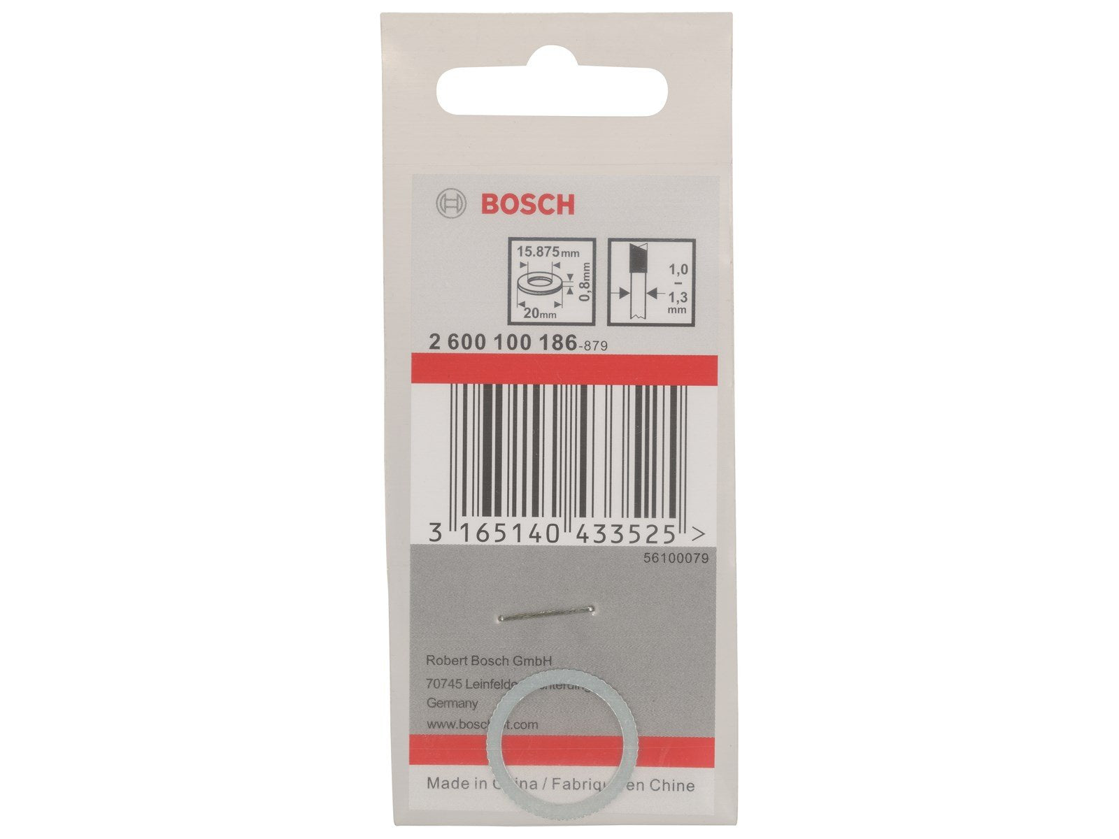 Bosch REDUCERRING Ø20/15.875MM MAX1.3MM KLINGE