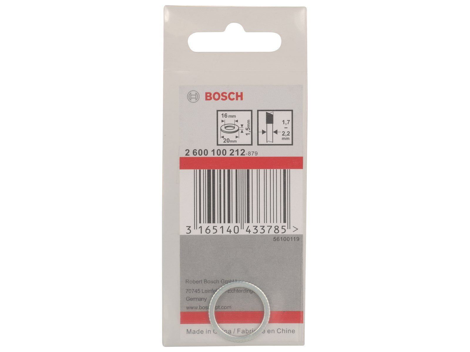 Bosch REDUCERRING Ø20/16MM MAX2.2MM KLINGE