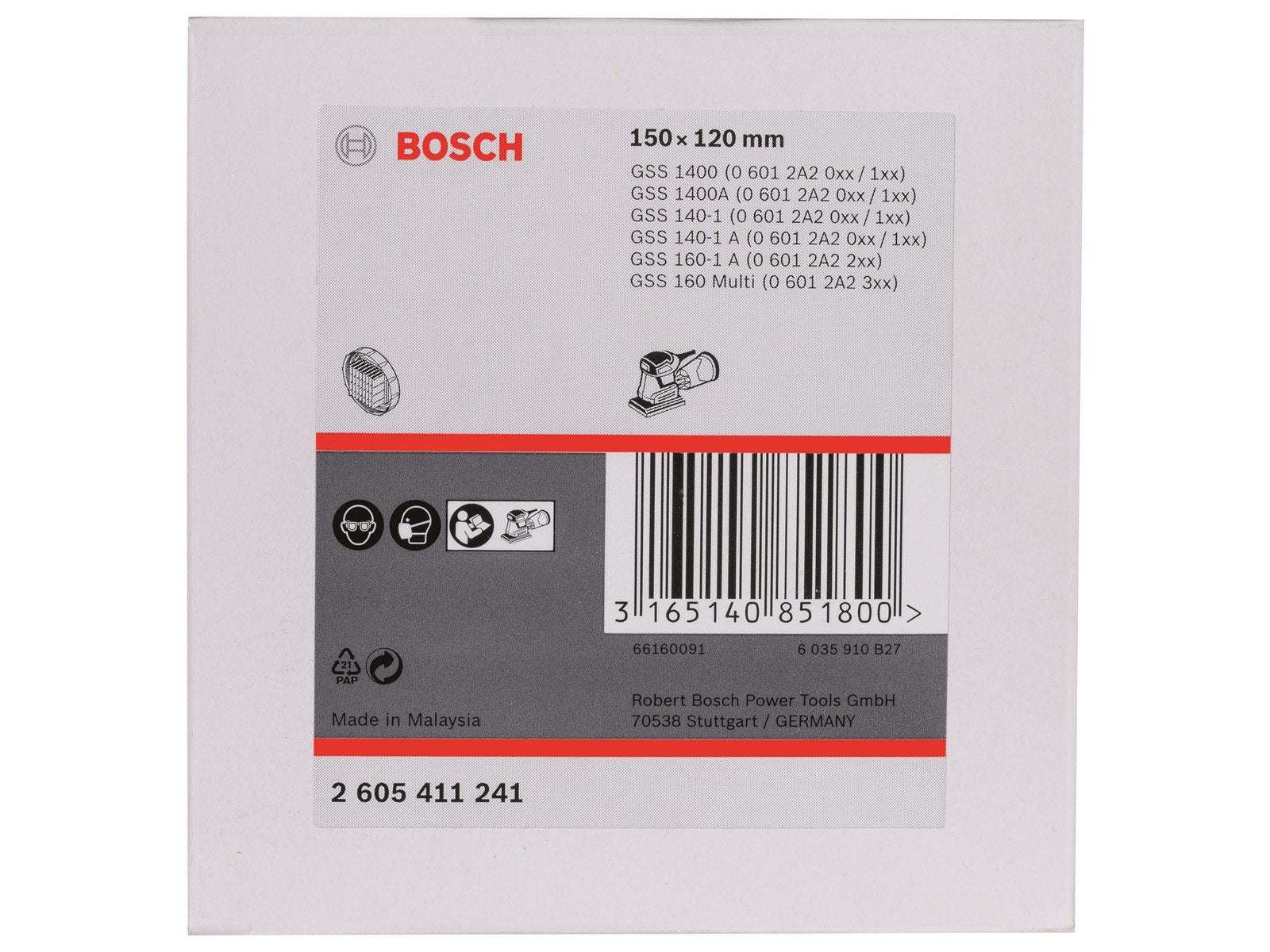 Bosch FILTER TIL STØVBOKS GSS 18V