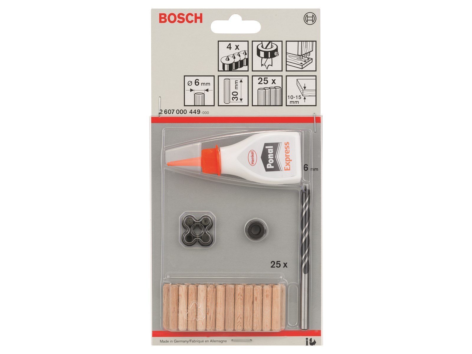 Bosch DYBELSÆT 6MM M/BOR 32 DELE