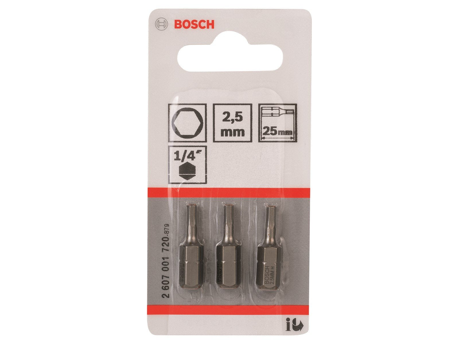 Bosch BITS HEX 2.5 L:25MM 3 STK