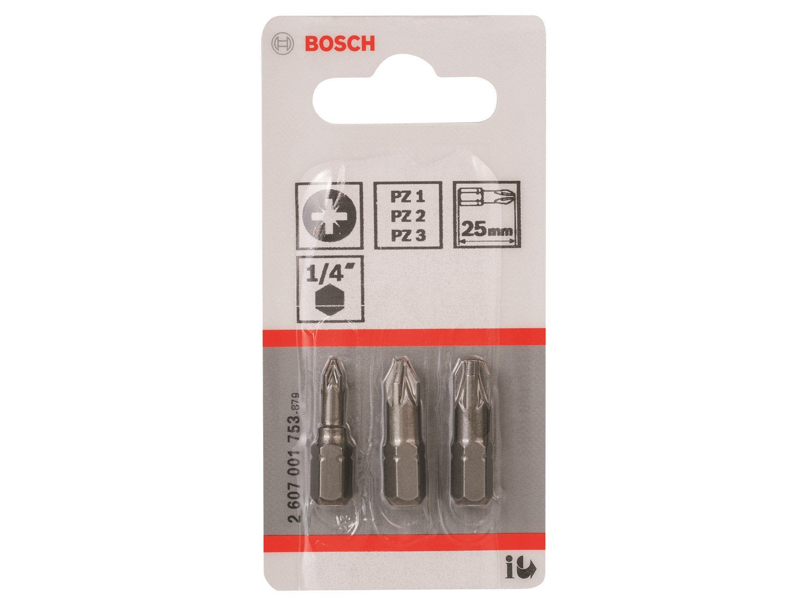 Bosch BITS PZ1/2/3 L:25MM 3 STK