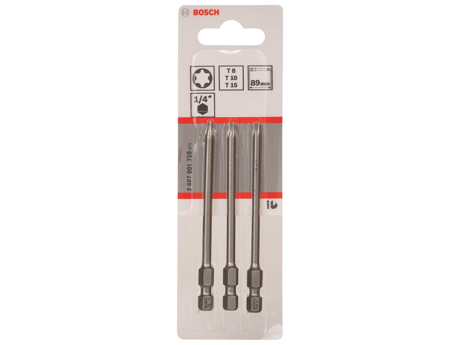 Bosch BITS T8/10/15 L:89MM 3 STK