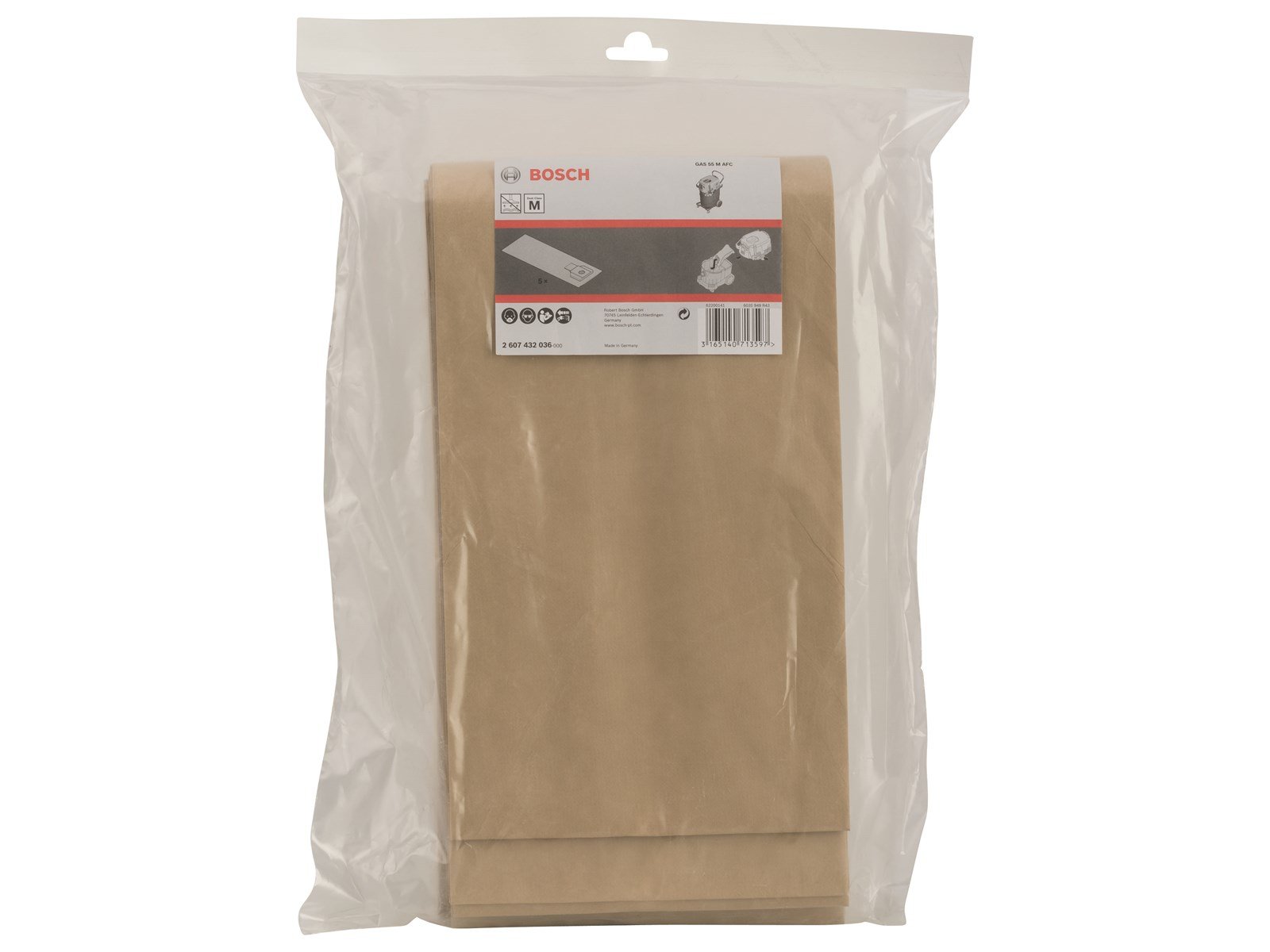 Bosch STØVPOSE GAS55 PAPIR 5STK