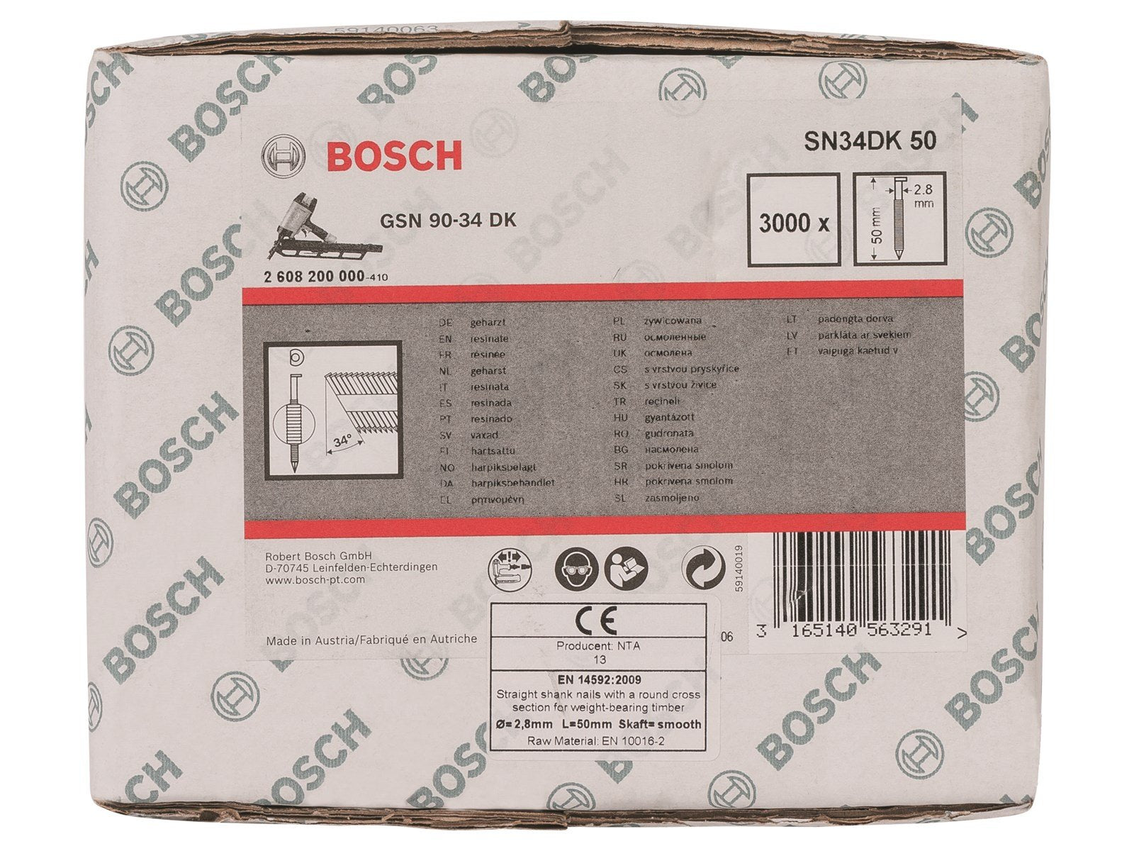 Bosch SØM 34GR 2.9X50MM BL 3000 STK