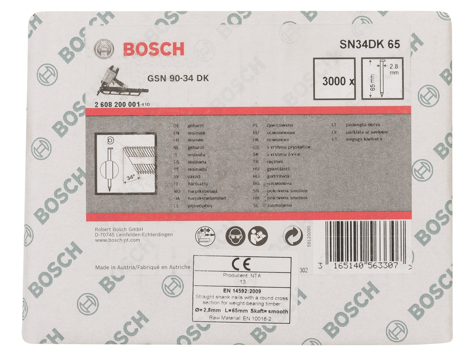 Bosch SØM 34GR 2.9X65MM BL 3000 STK