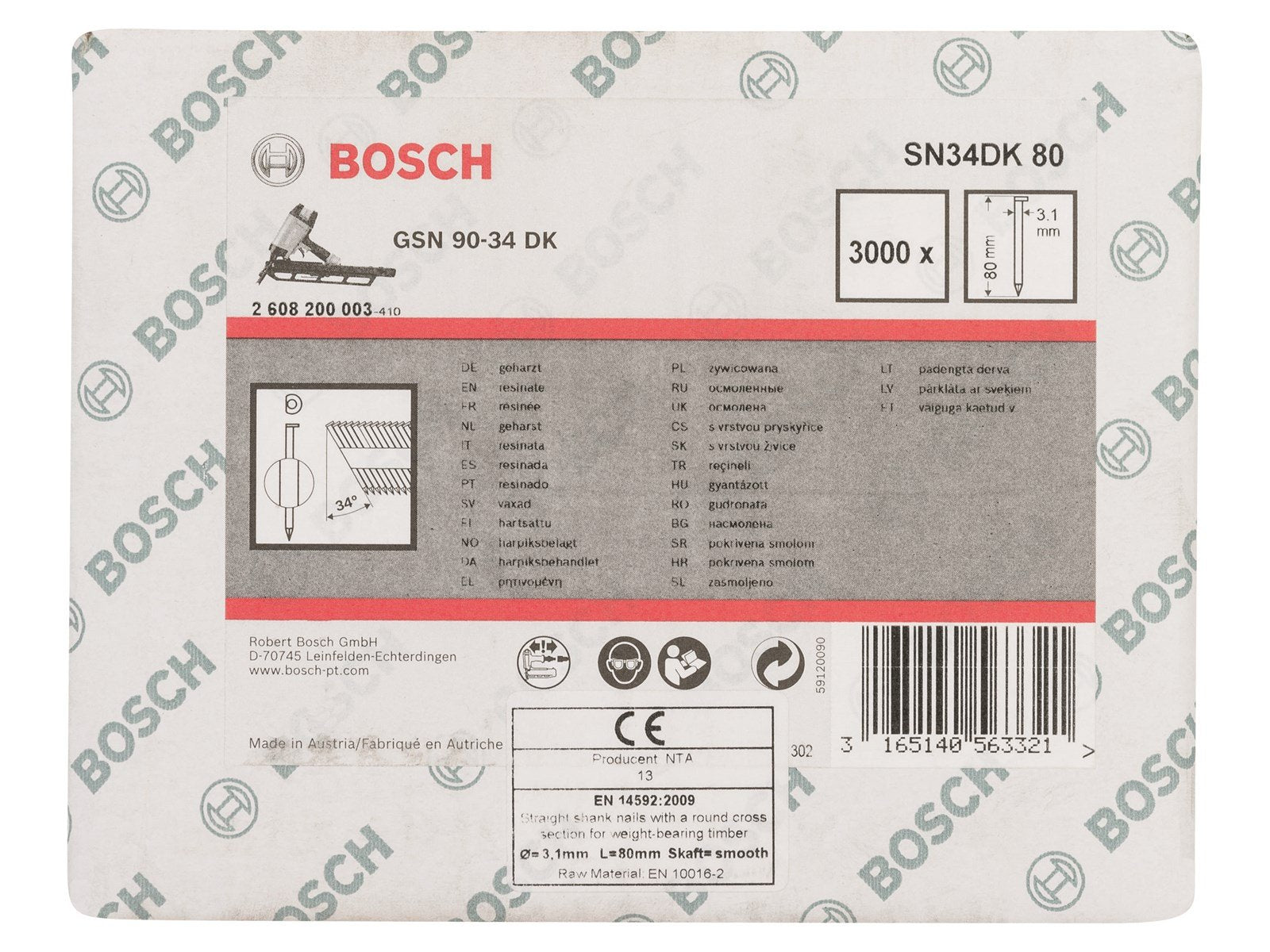 Bosch SØM 34GR 3.1X80MM BL 3000 STK