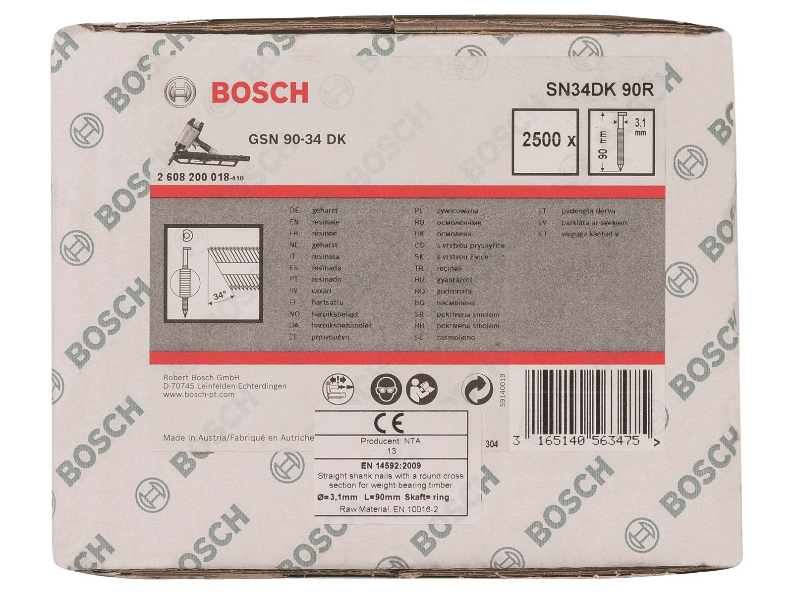 Bosch SØM 34GR 3.1X90MM BL R 2500 STK