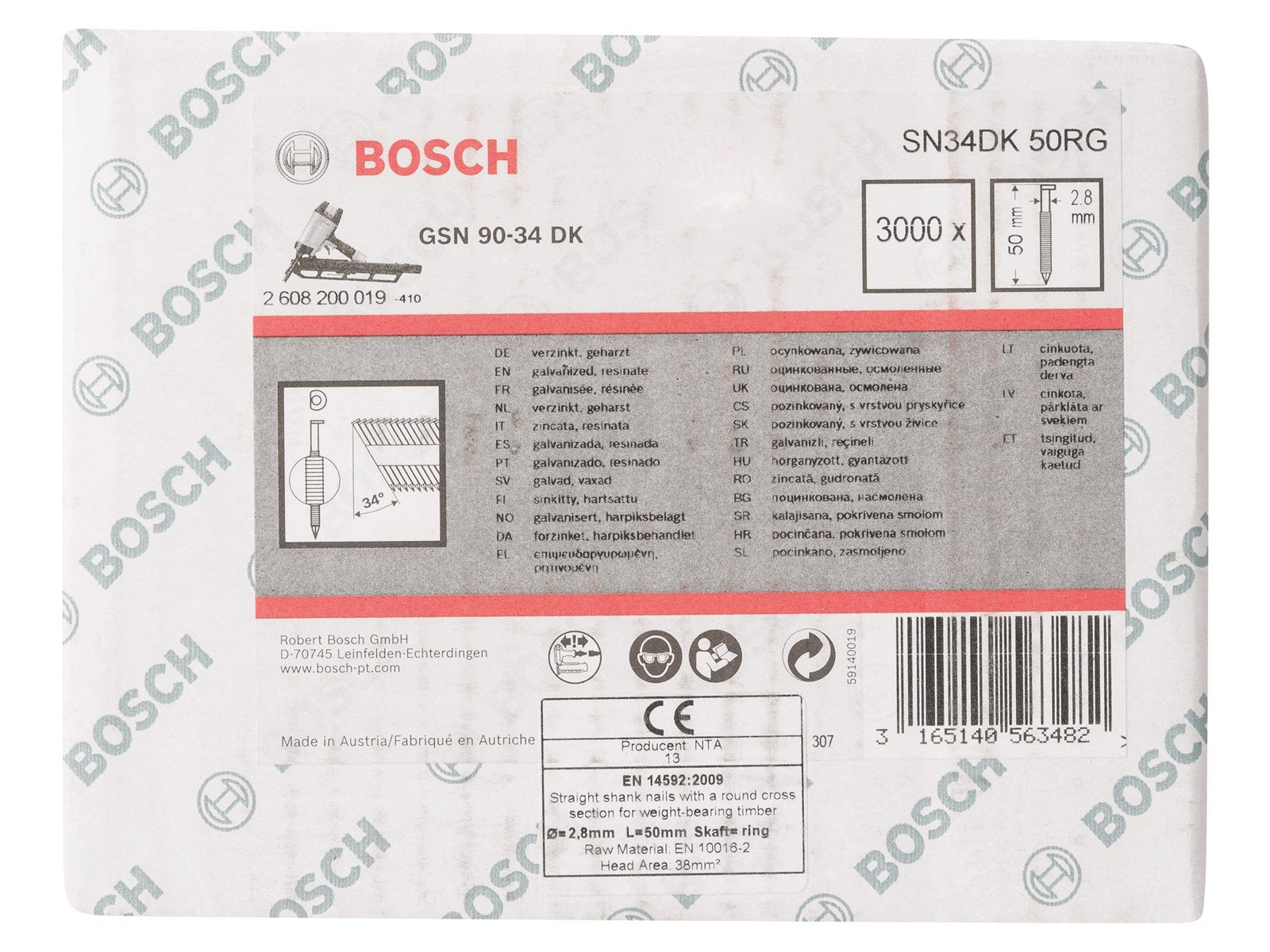 Bosch SØM 34GR 2.9X50MM EFZ R 3000 STK