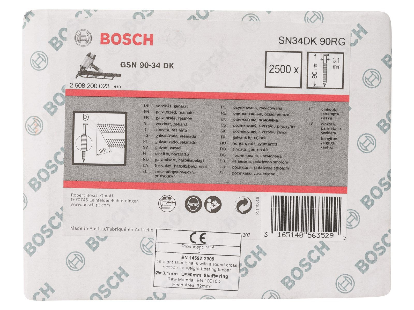 Bosch SØM 34GR 3.1X90MM EFZ R 2500 STK