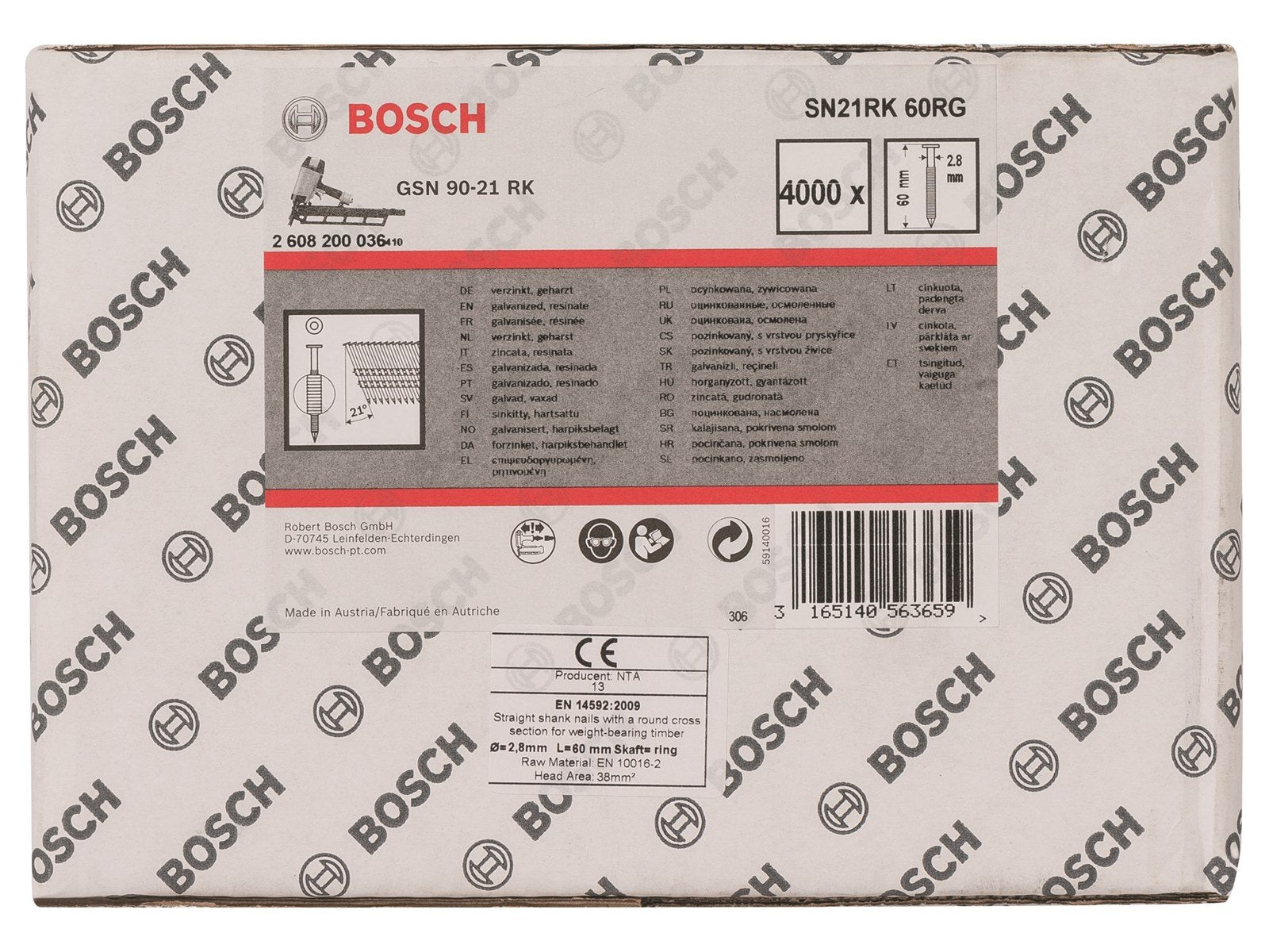 Bosch SØM 21GR 2.9X60MM EFZ R 4000 STK