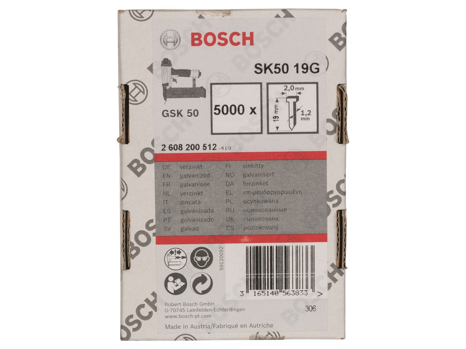 Bosch DYKKERT 1.2/18G 19MM 5000 STK