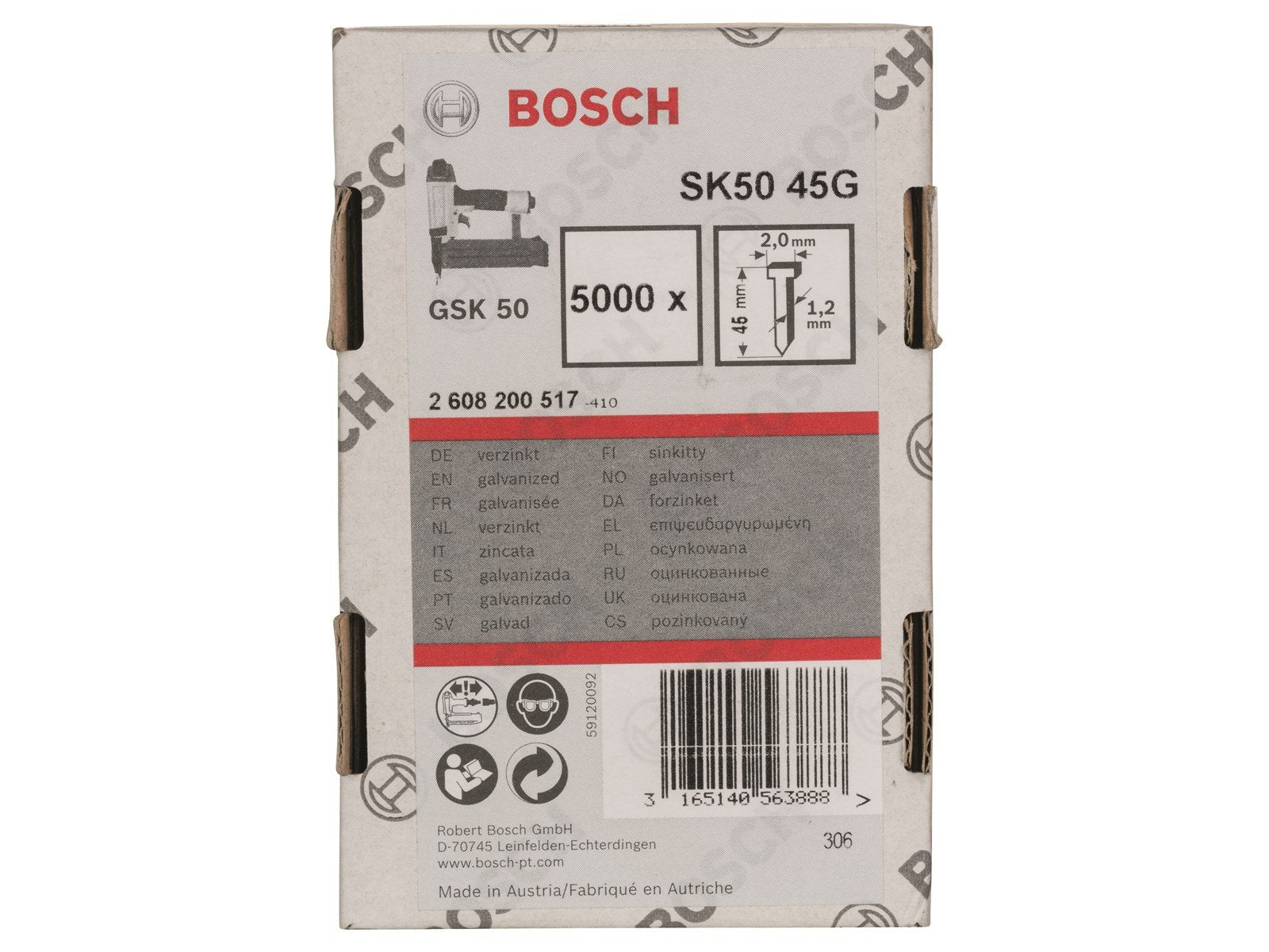 Bosch DYKKERT 1.2/18G 45MM 5000 STK
