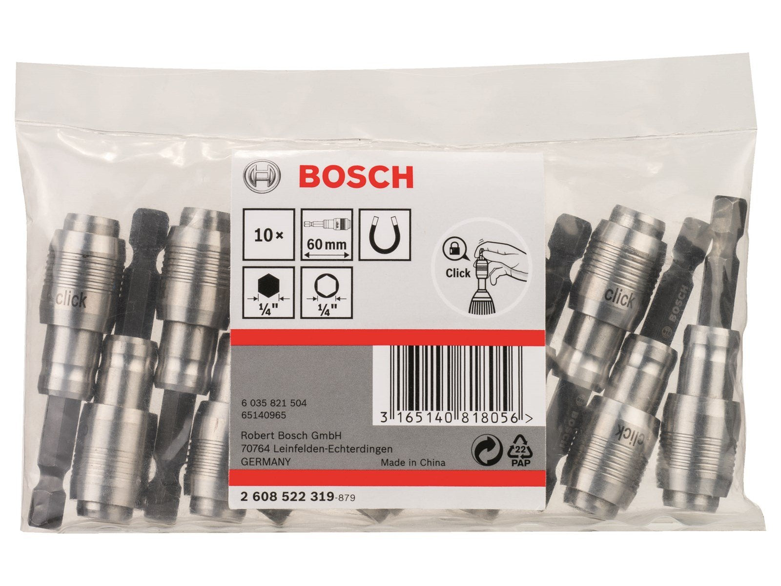 Bosch BITSHOLDER ONECLICK MAGNET 60MM 10STK