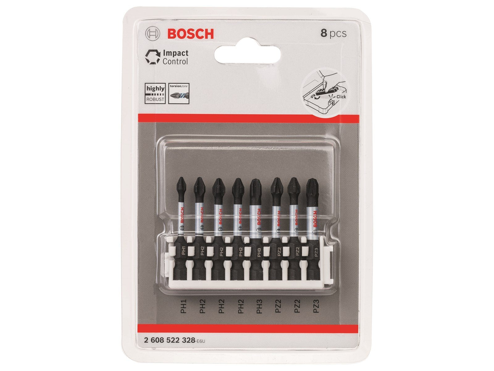 Bosch BITSSÆT IMPACT PH/PZ 1-2-3 50MM 8STK