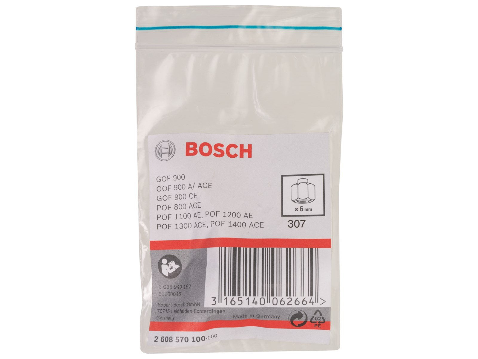 Bosch SPÆNDETANG 6MM POF800/GOF900A/A