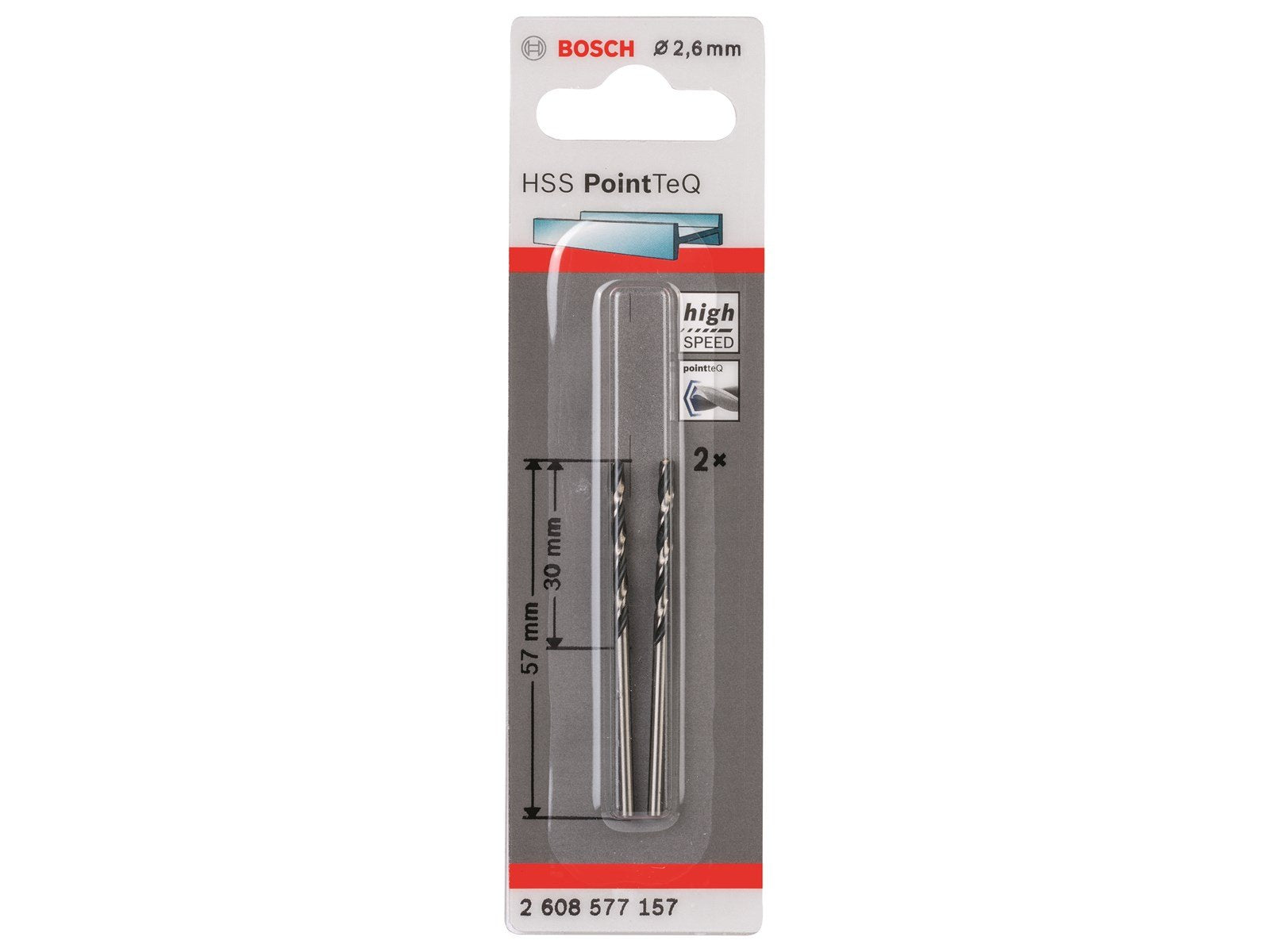 Bosch METALBOR POINTTEC HSS-R 2.6MM 2STK