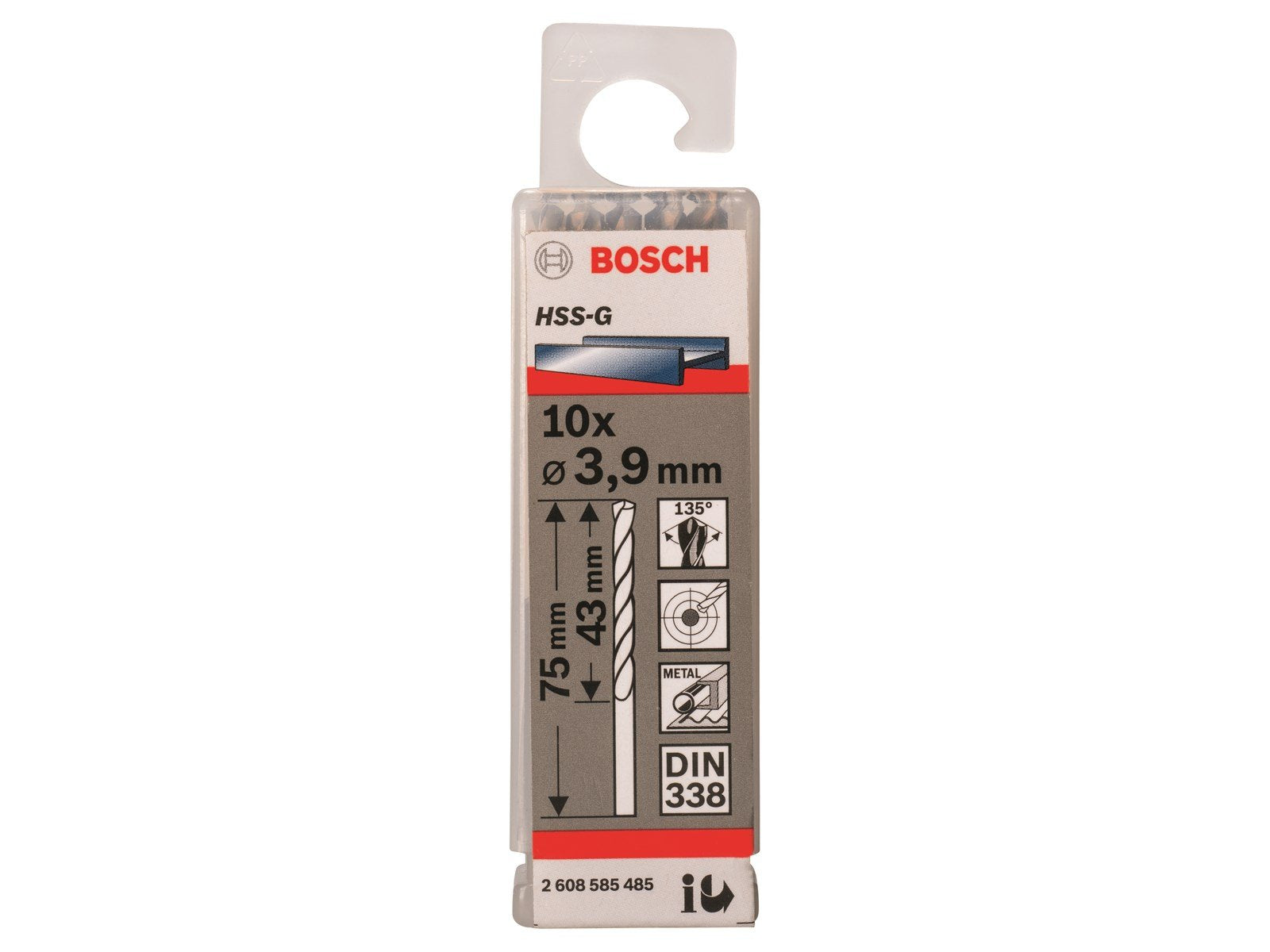 Bosch METALBOR HSS-G 3.9X78MM 10 STK